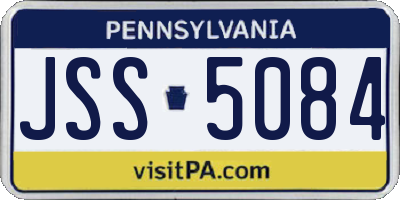 PA license plate JSS5084