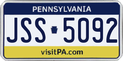 PA license plate JSS5092