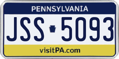 PA license plate JSS5093