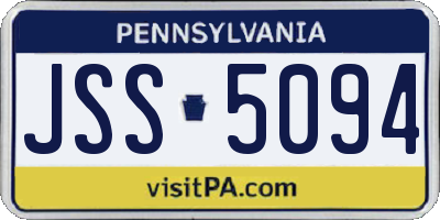 PA license plate JSS5094