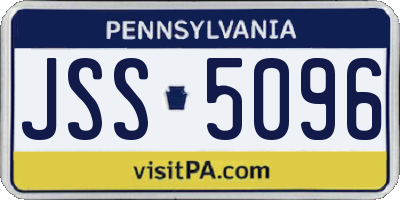 PA license plate JSS5096