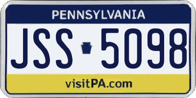PA license plate JSS5098