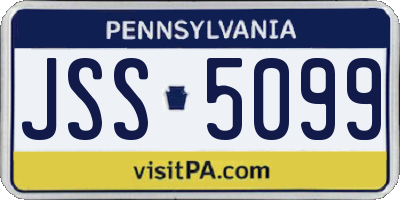 PA license plate JSS5099