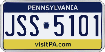 PA license plate JSS5101