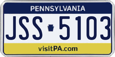 PA license plate JSS5103