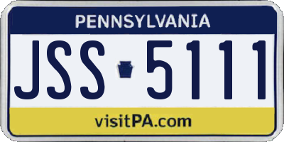 PA license plate JSS5111