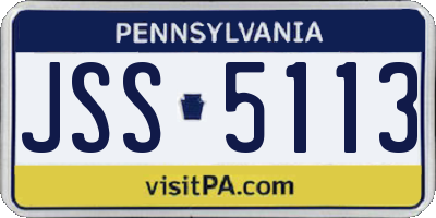 PA license plate JSS5113