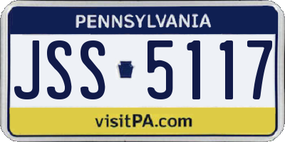 PA license plate JSS5117