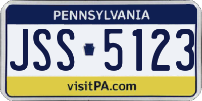 PA license plate JSS5123