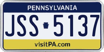 PA license plate JSS5137