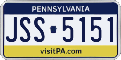 PA license plate JSS5151