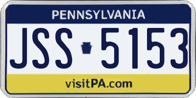 PA license plate JSS5153