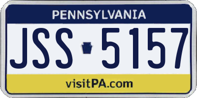 PA license plate JSS5157