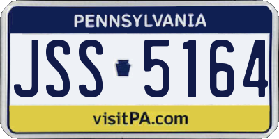 PA license plate JSS5164