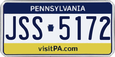 PA license plate JSS5172