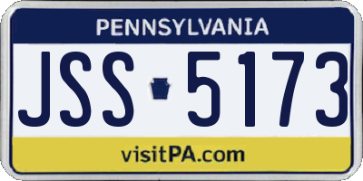 PA license plate JSS5173
