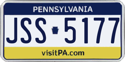 PA license plate JSS5177