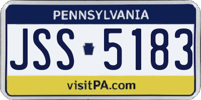 PA license plate JSS5183
