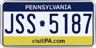 PA license plate JSS5187