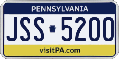 PA license plate JSS5200