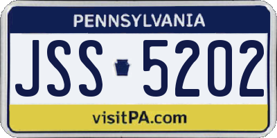 PA license plate JSS5202