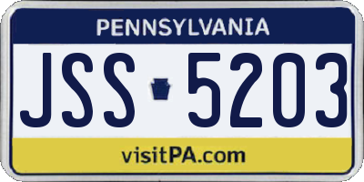 PA license plate JSS5203