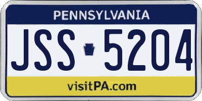 PA license plate JSS5204