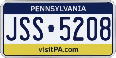 PA license plate JSS5208