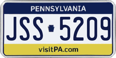 PA license plate JSS5209