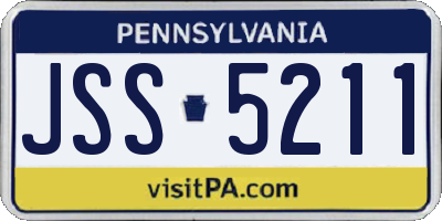 PA license plate JSS5211