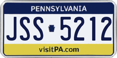 PA license plate JSS5212