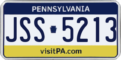 PA license plate JSS5213