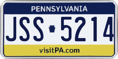 PA license plate JSS5214