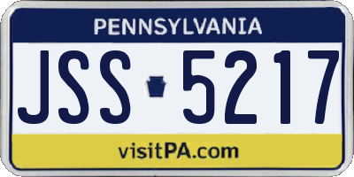 PA license plate JSS5217