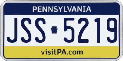 PA license plate JSS5219