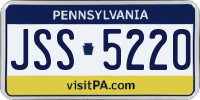 PA license plate JSS5220