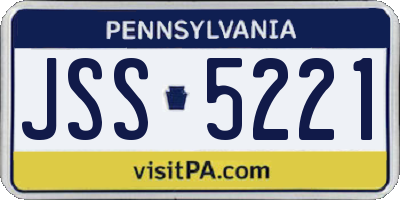 PA license plate JSS5221