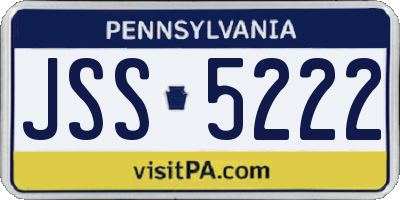 PA license plate JSS5222