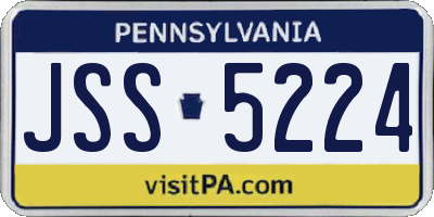 PA license plate JSS5224