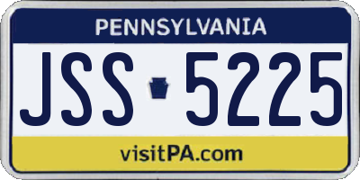 PA license plate JSS5225