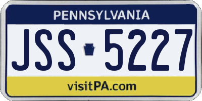 PA license plate JSS5227