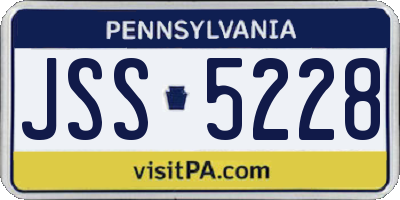 PA license plate JSS5228