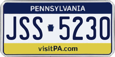 PA license plate JSS5230