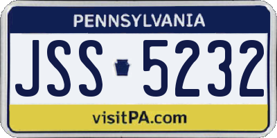 PA license plate JSS5232