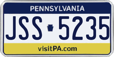 PA license plate JSS5235