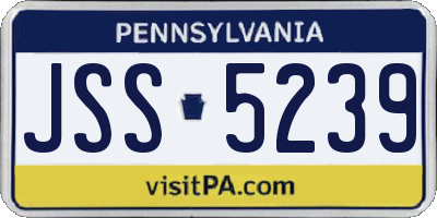 PA license plate JSS5239