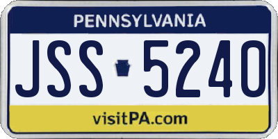 PA license plate JSS5240