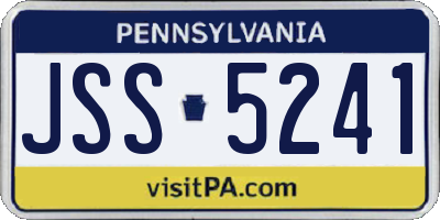 PA license plate JSS5241