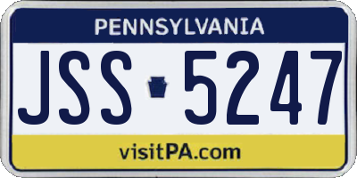 PA license plate JSS5247