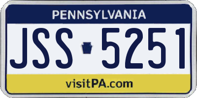PA license plate JSS5251